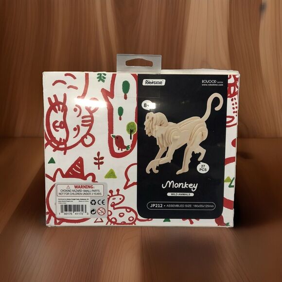 Robotime 3D Puzzle Monkey Balso Wood 27 Pieces Rowood Series Model - Picture 1 of 2